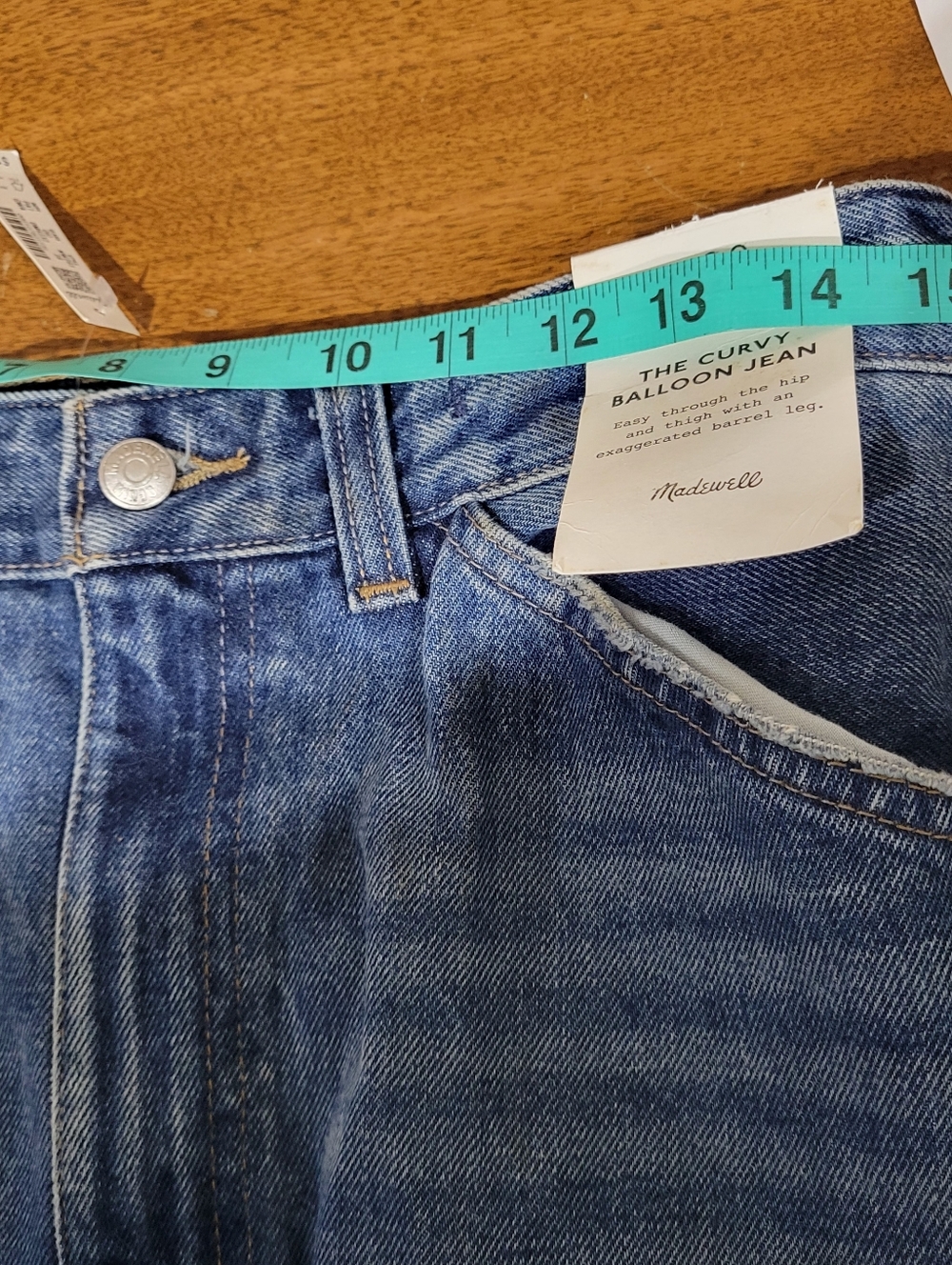 Madewell The Curvy Balloon Jean in Greendale Wash NW293 Size 28 NWT - Picture 9 of 9